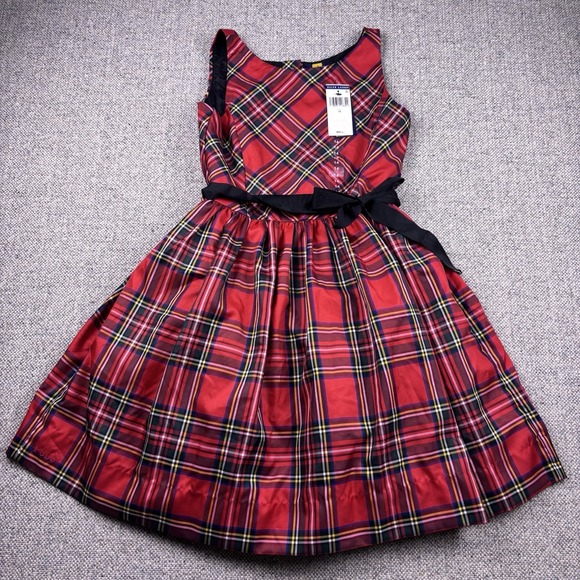 Polo Ralph Lauren Other - Polo Ralph Lauren Girls Dress Sz 14 Red Tartan Plaid Taffeta Holiday Lined Flare